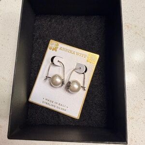 Annika Witt Sterling Silver White Pearl Drop Earrings